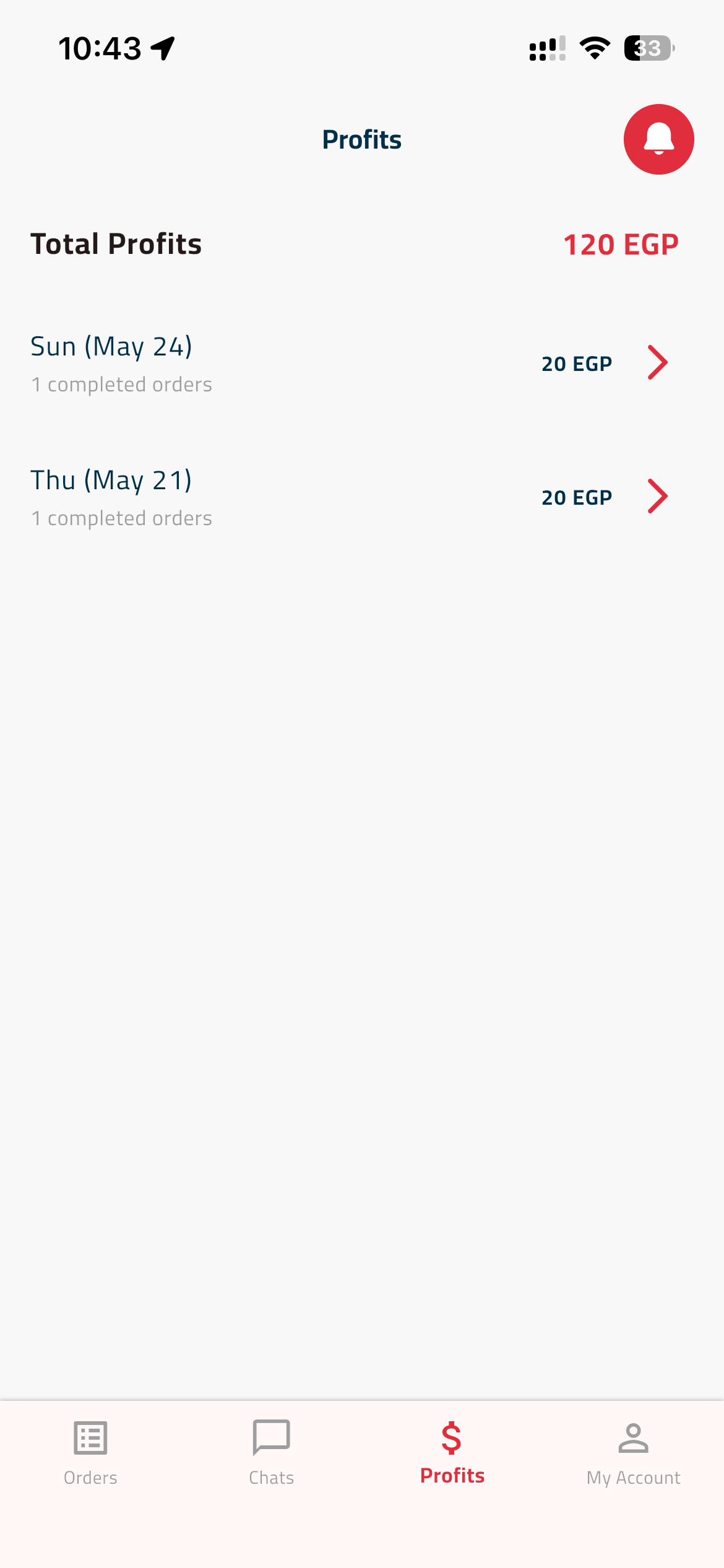 لقطة من تطبيق Ordrat Delivery، رقم 6.